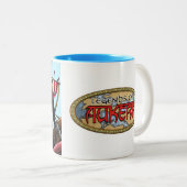 Legenda van Aukera V2 design koffiekoffie-mok Tweekleurige Koffiemok (Voorkant rechts)