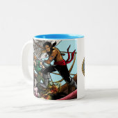 Legenda van Aukera V2 design koffiekoffie-mok Tweekleurige Koffiemok (Voorkant links)