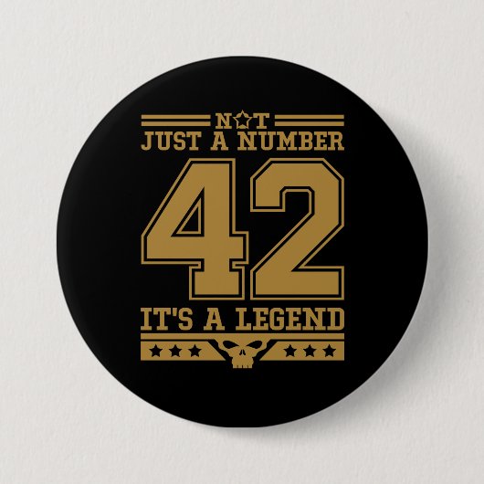 Legenda van nummer 42 ronde button 7,6 cm (Voorkant)
