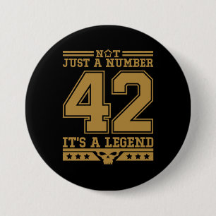 Legenda van nummer 42 ronde button 7,6 cm