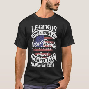 Legenda werd geboren in de Vintage van Glen Burnie T-shirt