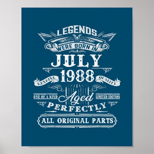 Legenda werd geboren in juli 1988 34e verjaardag 3 poster (Voorkant)