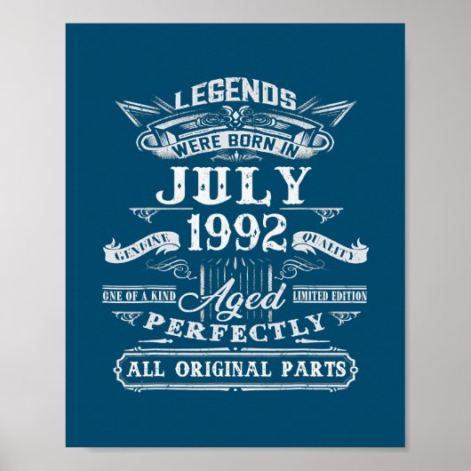 Legenda werd geboren in juli 1992 30e verjaardag 3 poster (Voorkant)