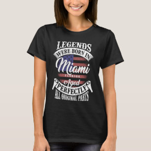 Legenda werd geboren in Miami Florida Vintage Birt T-shirt