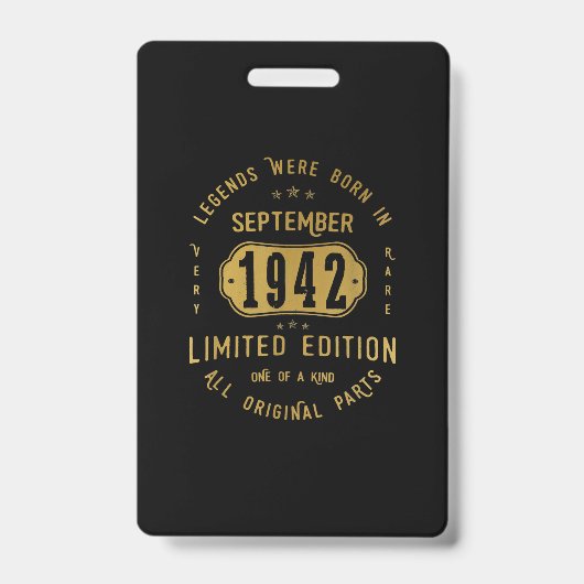 Legenda werd geboren in september 1942 79e verjaar badge (Voorzijde)