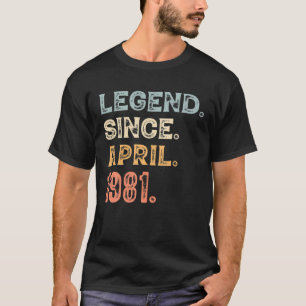 Legenda werd in april 1981 40e Man geboren T-shirt