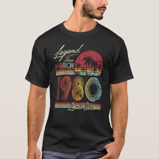 Legenda werd in maart 1980 42e verjaardag geboren t-shirt