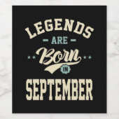 Legenda wordt geboren in september - september 200 wijn etiket (Enkel label)