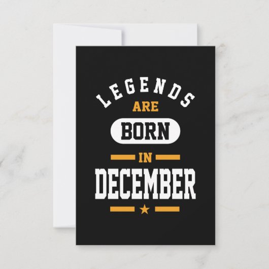 Legenda wordt in december geboren RSVP kaartje (Voorkant)