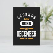 Legenda wordt in december geboren RSVP kaartje (Staand voorkant)