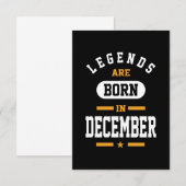 Legenda wordt in december geboren RSVP kaartje (Voorkant / Achterkant)