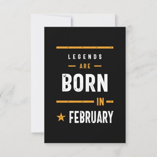 Legenda wordt in februari geboren RSVP kaartje (Voorkant)