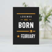 Legenda wordt in februari geboren RSVP kaartje (Staand voorkant)