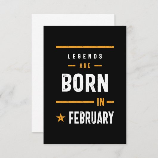 Legenda wordt in februari geboren RSVP kaartje (Voorkant / Achterkant)