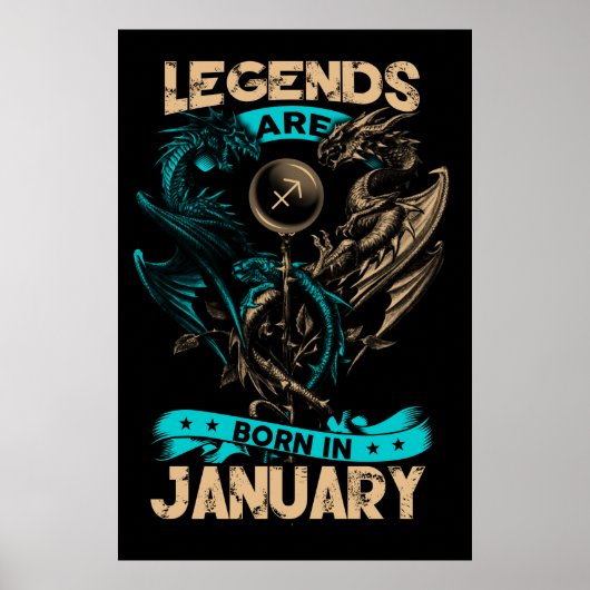 Legenda wordt in januari geboren poster (Voorkant)