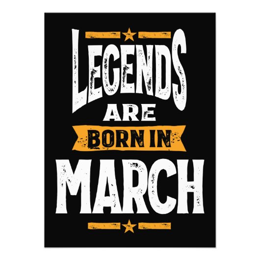 Legenda wordt in maart geboren foto afdruk (Voorkant)