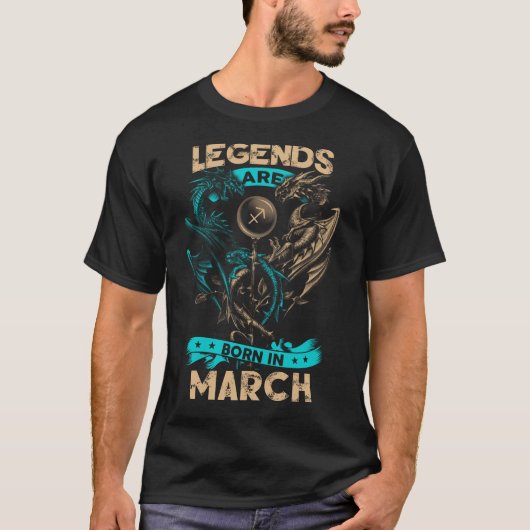 Legenda wordt in maart geboren t-shirt (Voorkant)