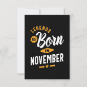 Legenda wordt in november geboren RSVP kaartje (Voorkant)