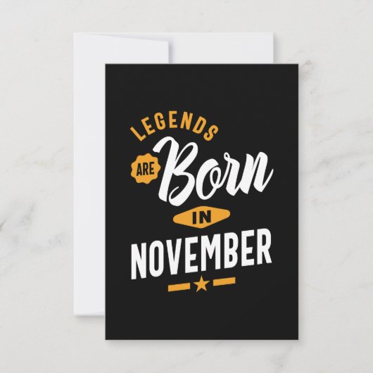 Legenda wordt in november geboren RSVP kaartje (Voorkant)