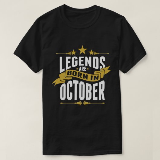 Legenda wordt in oktober geboren t-shirt (Design voorkant)