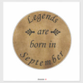 Legenda wordt in september geboren sticker (Vel)