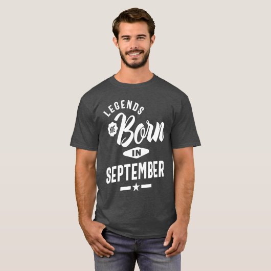 Legenda wordt in september geboren t-shirt (Voorkant volledig)