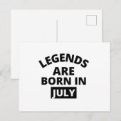 Legenda zijn in juli geboren briefkaart (Voorkant / Achterkant)