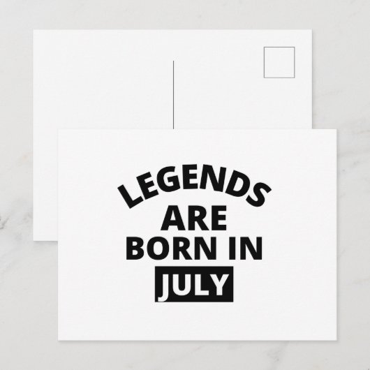Legenda zijn in juli geboren briefkaart (Voorkant / Achterkant)