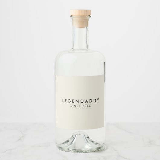 Legendaddy voor Legendary Dads eenvoudig minimaal Likeurfles Etiket (Voorkant)
