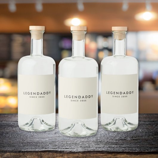 Legendaddy voor Legendary Dads eenvoudig minimaal Likeurfles Etiket