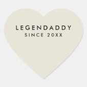 Legendaddy voor Legendary Dads eenvoudige minimali Hart Sticker (Voorkant)