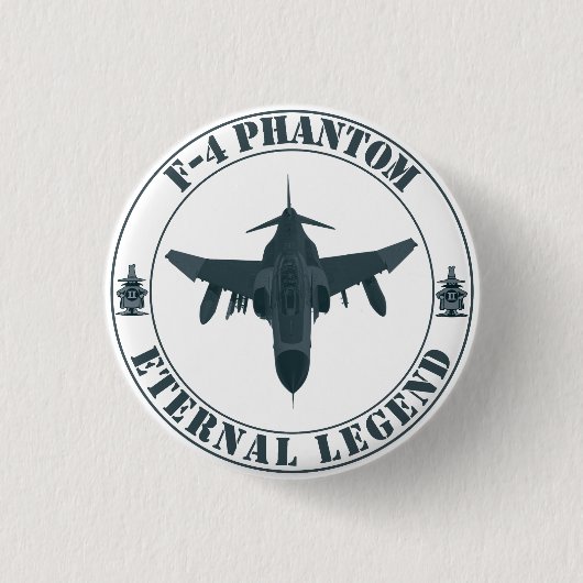 Legendair F-4 Phantom gevechtsvliegtuig Ronde Button 3,2 Cm (Voorkant)