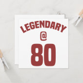 Legendaire 80ste verjaardag kaart (Voorkant / Achterkant in situ)