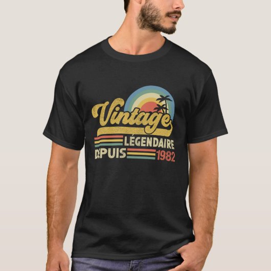 Légendaire Depuis 1982 40 Anniversaire 40 Ans T-shirt (Voorkant)