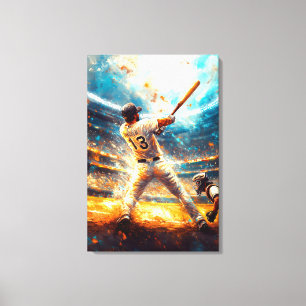 Legendaire homerun - Dynamische sportkunst - Honkb Canvas Afdruk