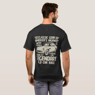 Legendaire klassieke auto T-shirt   Vintage wegrac