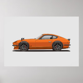 Legendaire Klassieke Oranje 240z Fairlady Bug Post Poster