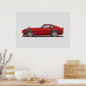 Legendaire Klassieke Rode 240z Fairlady Bug Poster (Keuken)