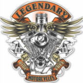 Legendaire motorfietsen geboren op rijdende sticke sticker (Voorkant)