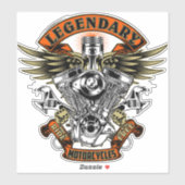 Legendaire motorfietsen geboren op rijdende sticke sticker (Vel)