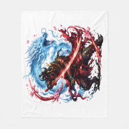Legendaire Samurai & Blauwe Draak Mok | Japanse Oo Fleece Deken