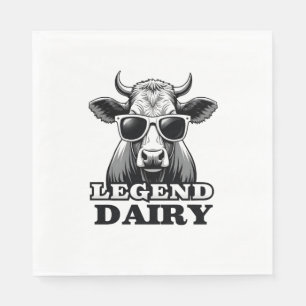 Legendaire Zuivel Grappige Boer Koe Boer Pun Grafi Servet