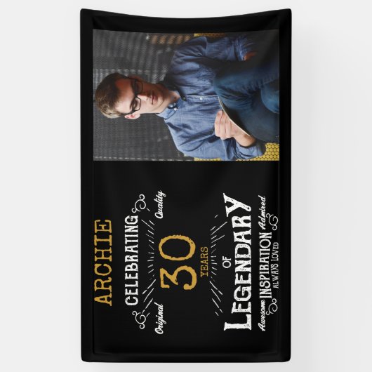 Legendarisch 30e verjaardag foto template spandoek (Verticaal)