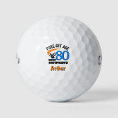 Legendarisch 80e cadeau voor opa – Keep Swinging Golfballen (Voorkant)