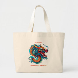 Legendarisch Dragon Bag-ontwerp Grote Tote Bag