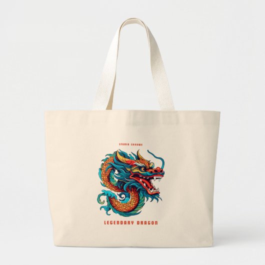 Legendarisch Dragon Bag-ontwerp Grote Tote Bag (Voorkant)
