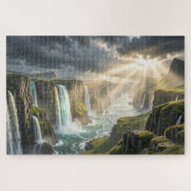 Legendarisch Eiland met Kustwaterval Legpuzzel