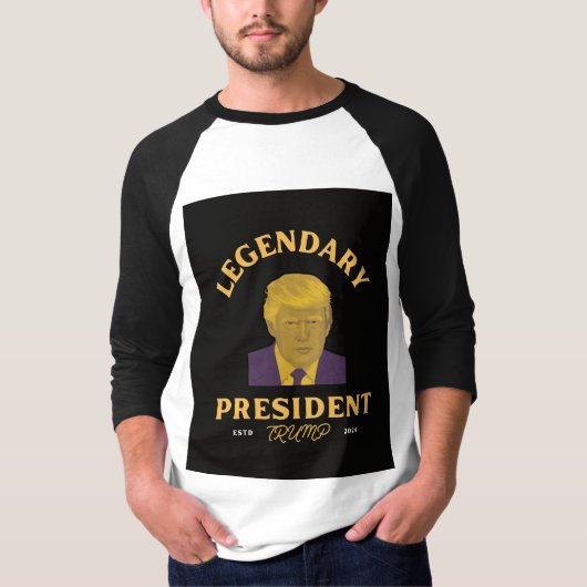 Legendarisch President 3/4 Sleeve Raglan T-shirt (Voorkant)