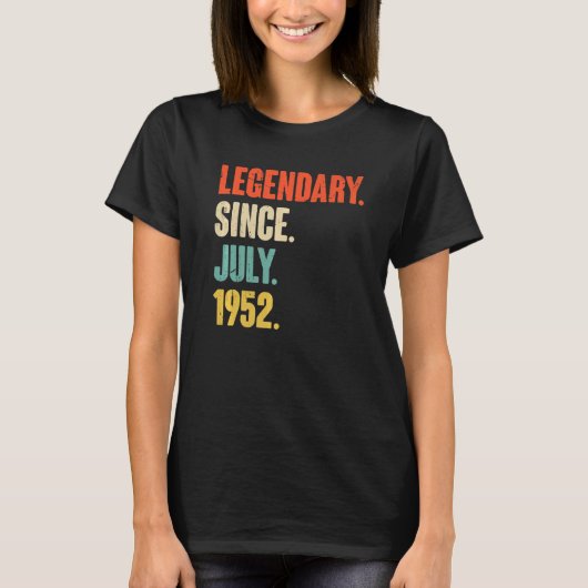 Legendarisch sinds juli 1952 70 jaar oud 70e geboo t-shirt (Voorkant)