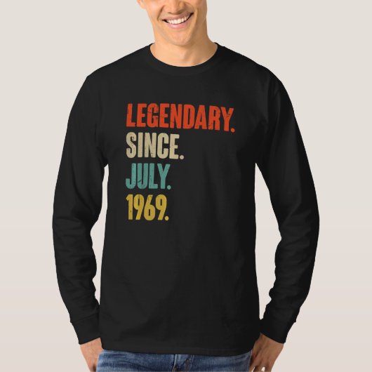 Legendarisch sinds juli 1969 53 jaar oud 53e geboo t-shirt (Voorkant)